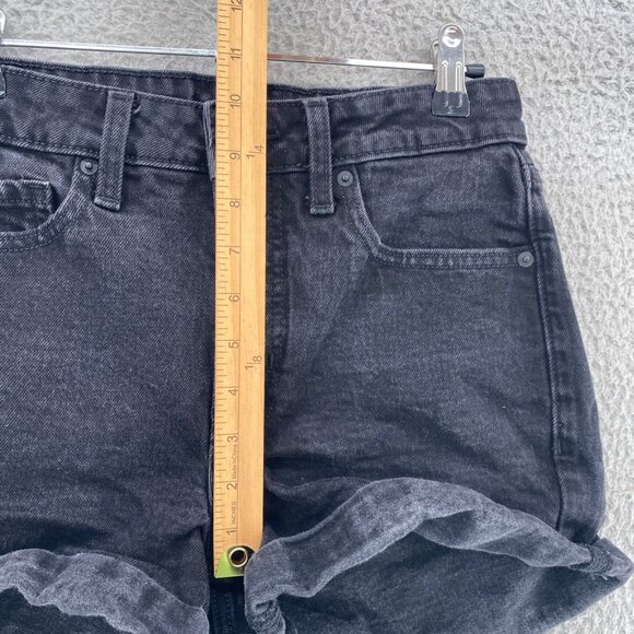Old Navy Shorts Womens 6 Black OG Denim Cuffed Jeans Slimming Stretch Everyday - Picture 8 of 11